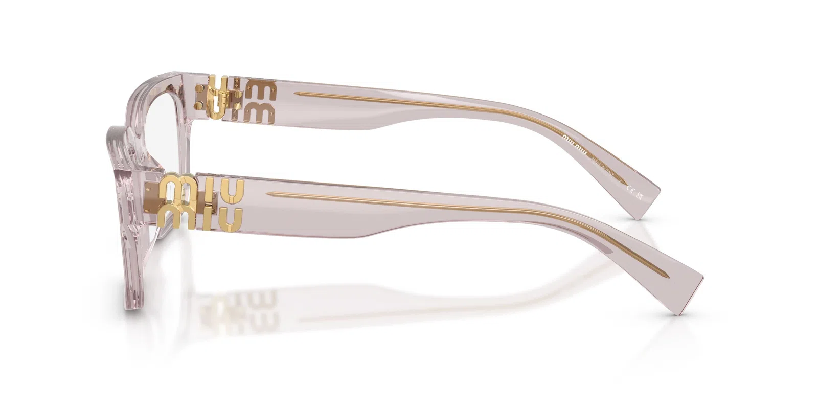 Miu 02YV Eyeglasses - Transparent Mauve - view 4